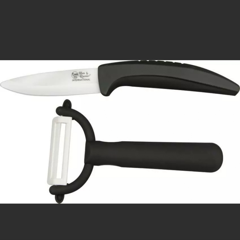 NIB Hen & Rooster Pairing Knife & Peeler Set